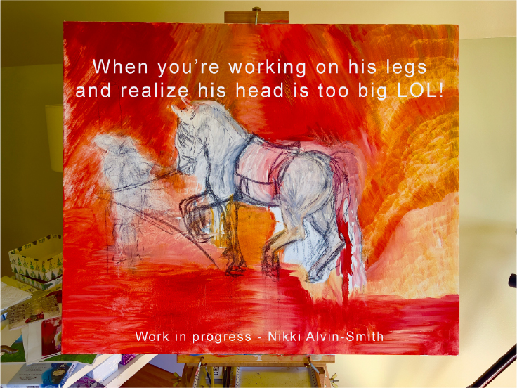 Iberian Horse Painting in Process